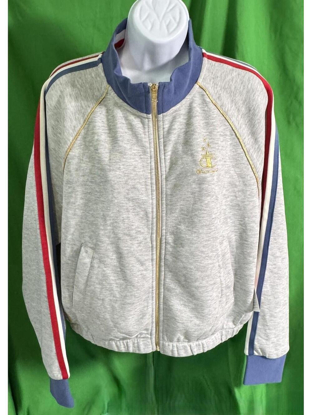 Champion USA Olympics Gold Medal Oxford Full Zip Grey Sweatshirt Womens M NWT